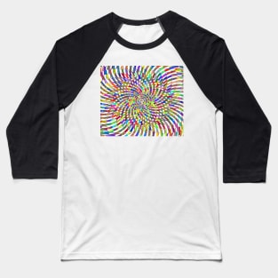 Vibrating Optical Illusion Rainbow Spiral Baseball T-Shirt